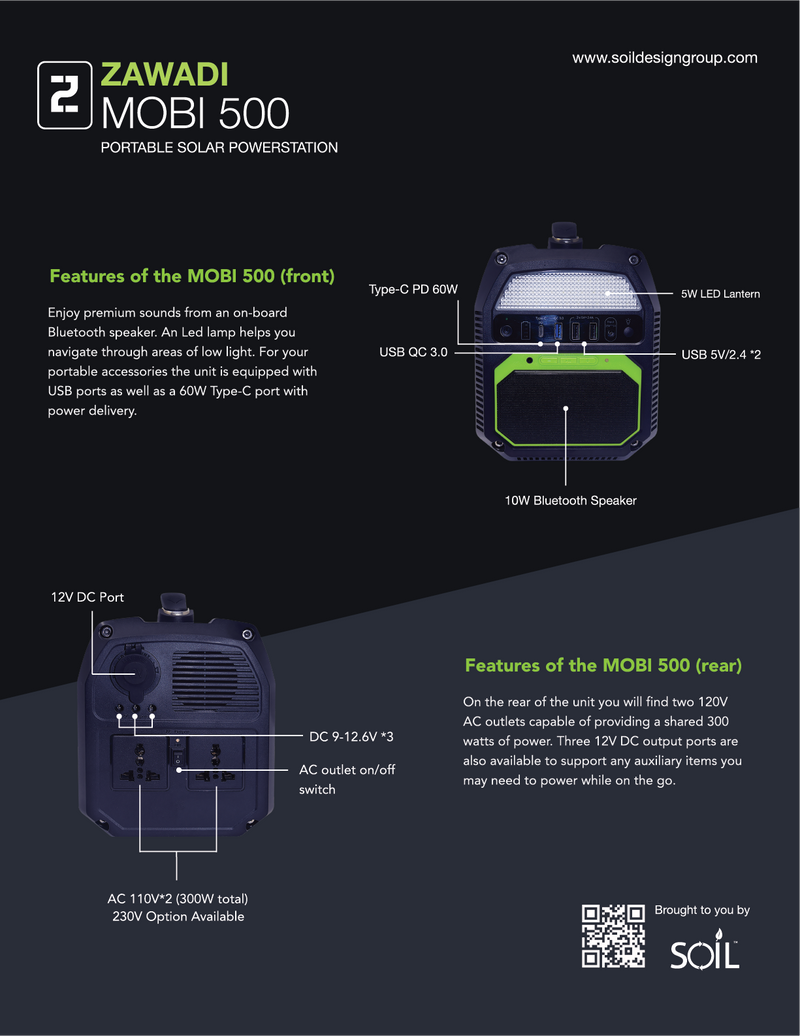 Zawadi MOBI 500 Portable Solar Generator